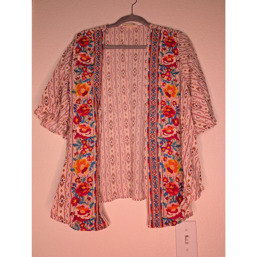Savanna Jane Embroidered Women's Floral Tunic S Boho Coquette Romantic Fairy